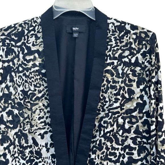 NWT Mossimo Tuxedo Evening Jacket Womens XXL Black Tan Animal Print Shawl Collar - Picture 6 of 14